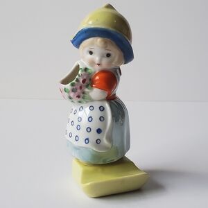 1940's Vintage Dutch Girl Toothbrush Holder Wall Pocket or Freestanding Japan
